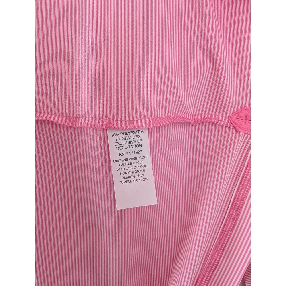 Johnnie-O Mens Performance Golf Hybrid Hoodie 1/4 Zip Pink Striped Cabo XL New